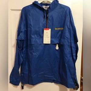 Vintage 90s MVP Monroe Auto Parts Windbreaker Rain Jacket Blue Size M USA Made